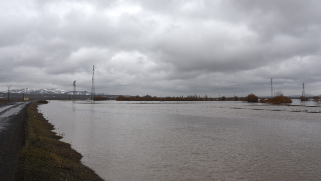 Kars çayı taştı: Ev ve tarım arazilerini su bastı