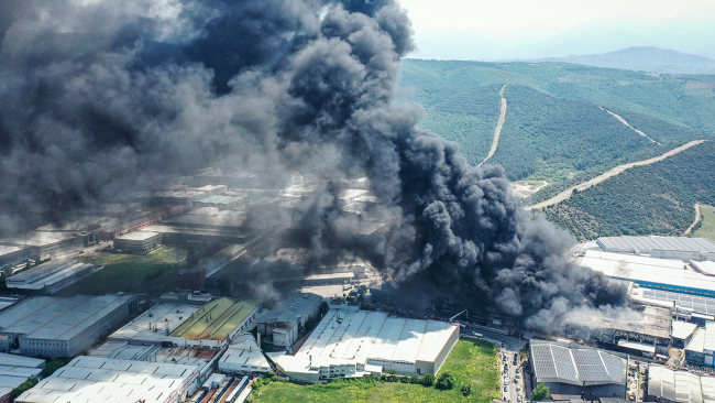 Bursa'da fabrika yangını