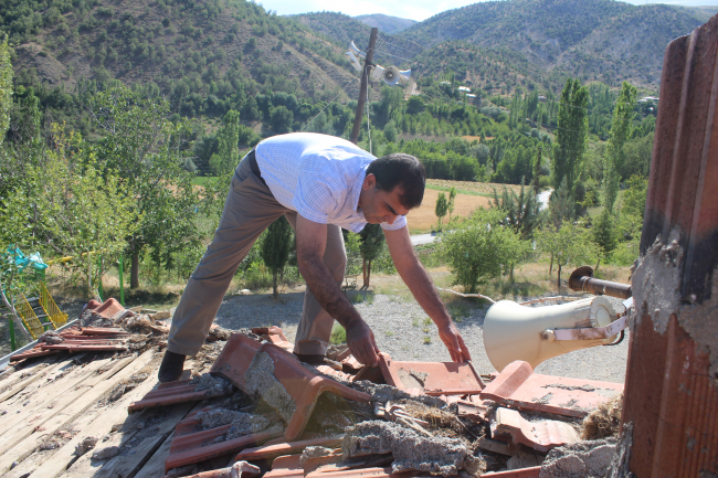 Okul çatısının onarımı yavru kırlangıçlar için durduruldu