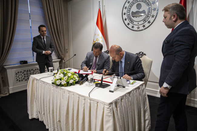 Türkiye ile Tacikistan arasında güvenlik iş birliği anlaşması