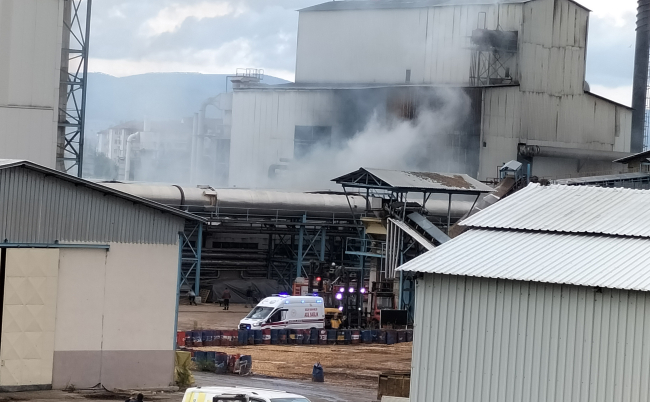 Samsun'da fabrika yangını