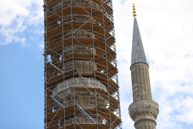 Selimiye Camii'ndeki restorasyon devam ediyor