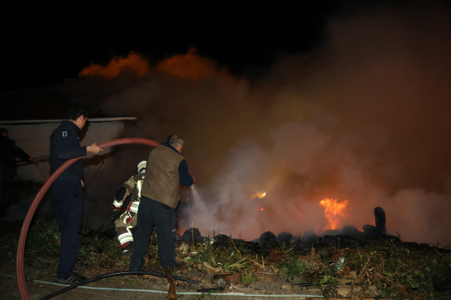 Ankara'da yangın: İki ev ile bir samanlık kül oldu