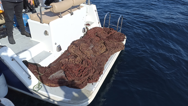 Çanakkale Boğazı 20 bin metrekare hayalet ağdan kurtarıldı