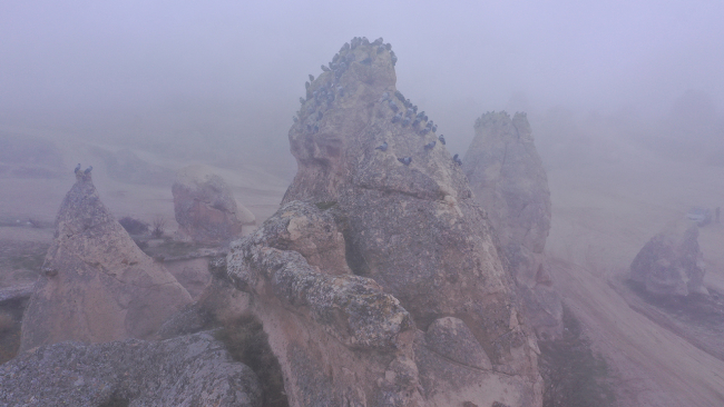 Kapadokya'da balon turlarına sis engeli