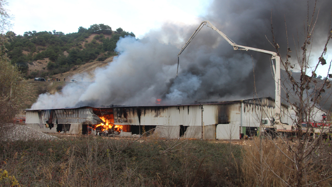Amasya'da fabrika yangını