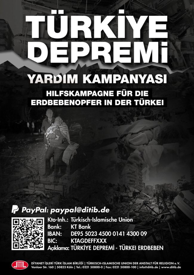 DİTİB Almanya, deprem dolayısıyla yardım kampanyası başlattı
