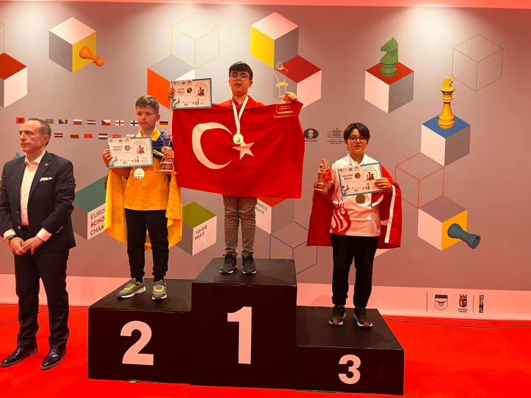 Türkiye Avrupa Okullar Satranç Şampiyonası'nda birinci oldu