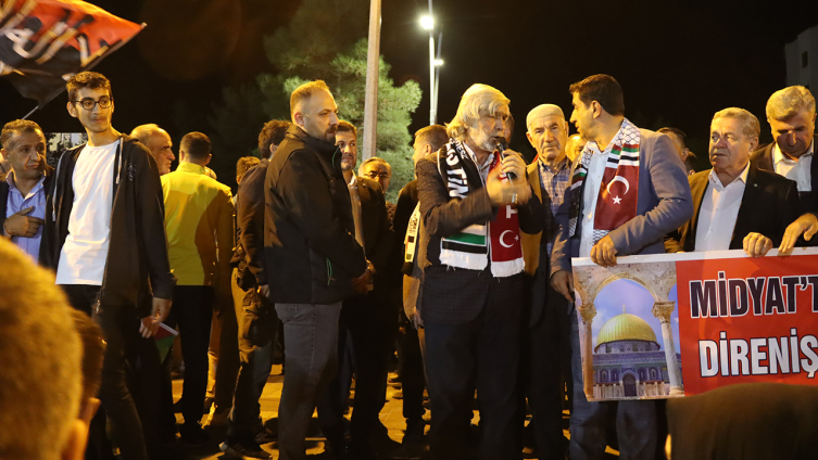Midyat'ta Gazze'ye destek yürüyüşü