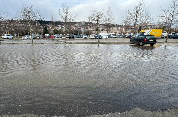 Kocaeli'de fırtına: Deniz taştı, ağaçlar devrildi