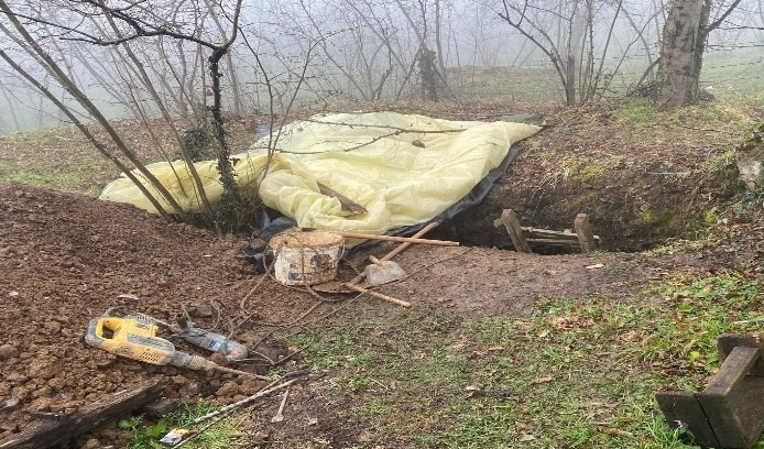 Düzce'de izinsiz kazı yapan 5 şüpheli gözaltına alındı