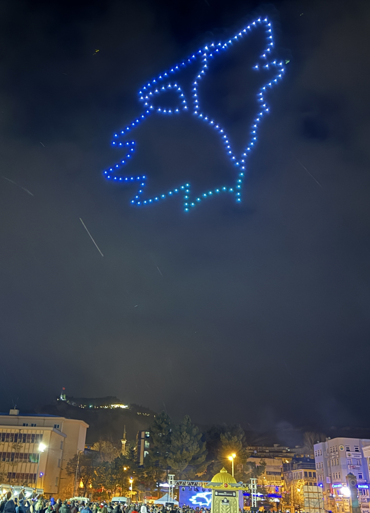Çankırı'da Nevruz kutlamalarında dronla ışık gösterisi yapıldı