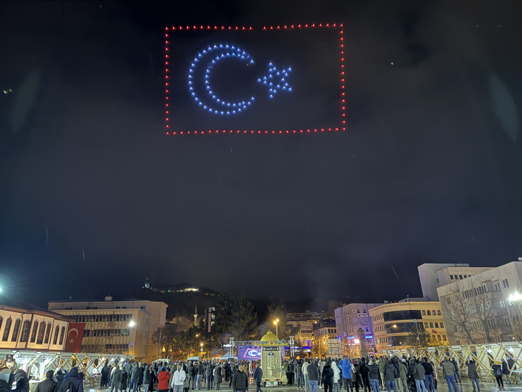 Çankırı'da Nevruz kutlamalarında dronla ışık gösterisi yapıldı