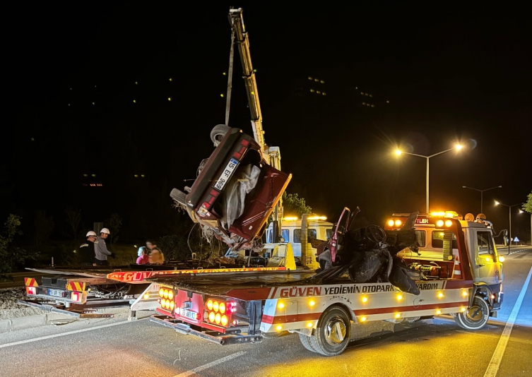 Burdur'da ağaca ve direğe çarpan otomobilin sürücüsü yaralandı