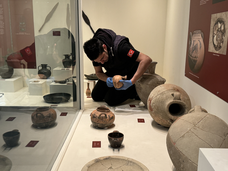 Tekirdağ'da müzedeki arkeolojik eserler depreme karşı sabitlendi