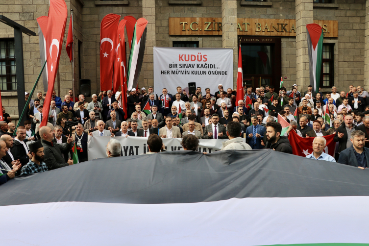 Trabzon'da Filistin'e destek yürüyüşü yapıldı