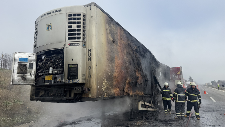 Edirne'de tır yangını ulaşımı aksattı