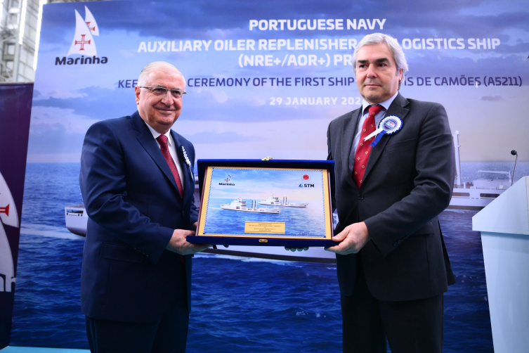 Portekiz için üretilecek gemilerin ilkinin bloğu kızağa alındı