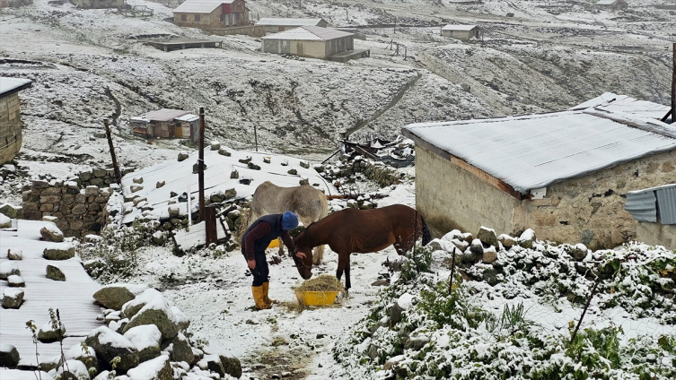 Rize'nin yüksek kesimleri beyaza büründü