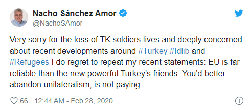 Avrupa Parlamentosu Raportörü Sanchez'den İdlib mesajı