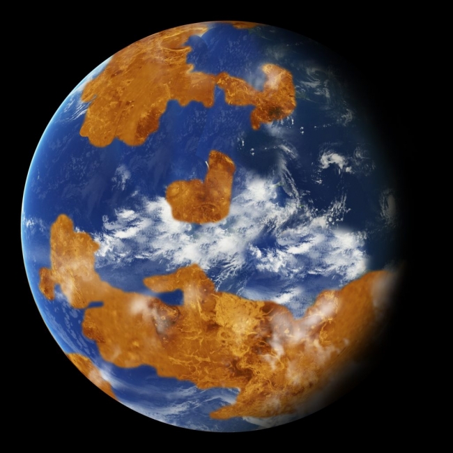 Venüs'ün suya sahip olduğu döneme ait tahmini görüntüsü Fotoğraf: Europlanet