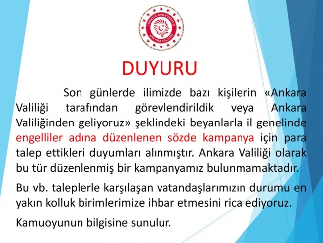 Fotoğraf: Ankara Valiliği