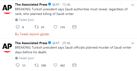 Dünya basını Cumhurbaşkanı Erdoğan'ın açıklamalarına kilitlendi