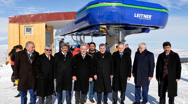 Bakanlar Özlü, Bak ve Arslan Ardahan'da Kış Turizmi Merkezi'nin açılışını yaptı