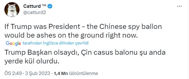 ABD'li halktan "Çin balonu" eleştirisi