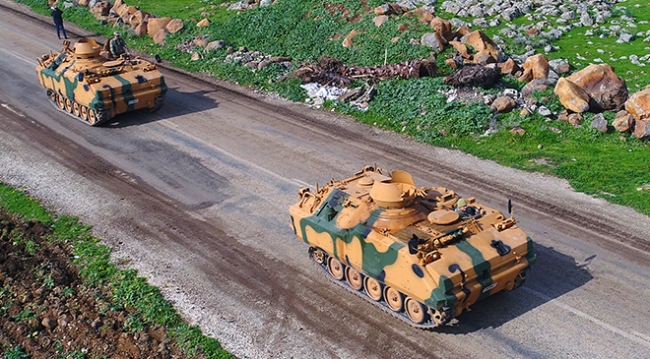 TSK'nın araç sevkiyatı drone ile görüntülendi