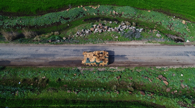 TSK'nın araç sevkiyatı drone ile görüntülendi