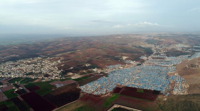 Teröristlerin saldırdığı Atme kampı havadan görüntülendi