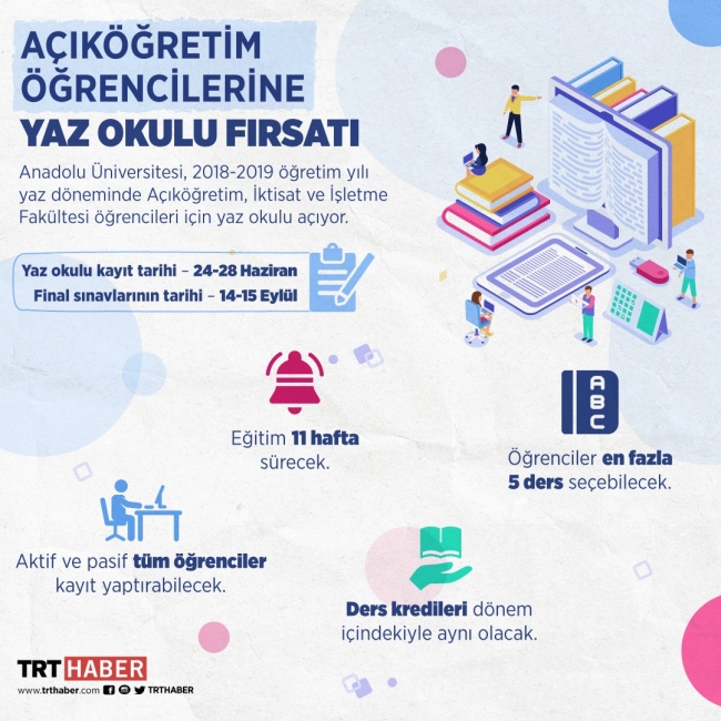 Açıköğretim öğrencilerine yaz okulu fırsatı