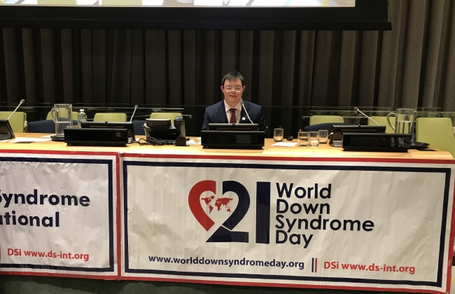 BM'de konuşan down sendromlu Türk alkış aldı