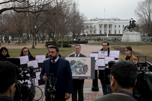 Beyaz Saray önünde "Cemal Kaşıkçı" protestosu