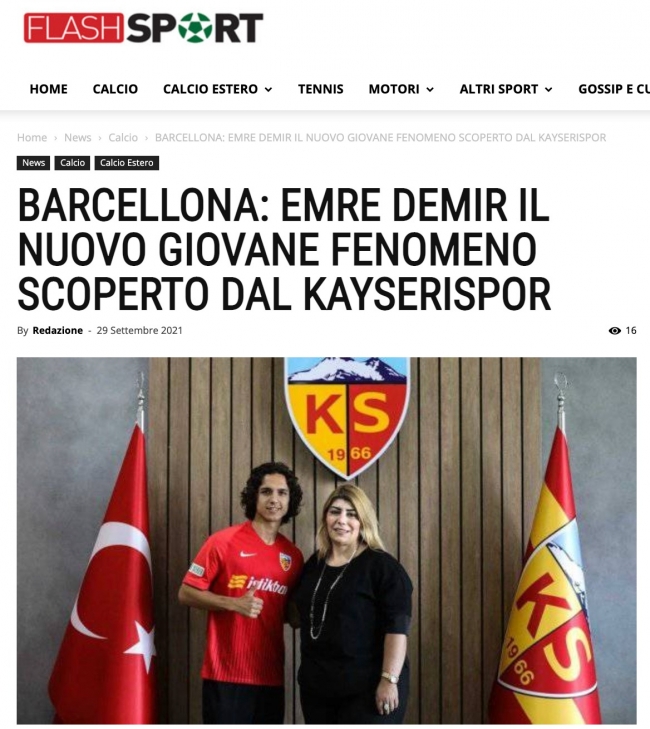 Barcelona'ya Türk yetenek: Emre Demir İtalya'da manşetlerde