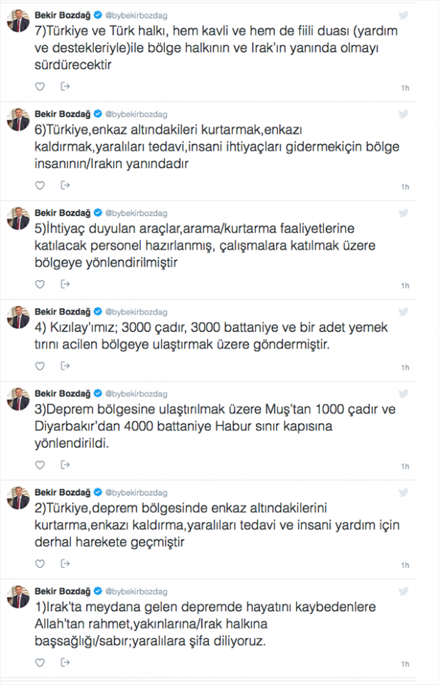 Irak'a ilk yardım elini uzatan ülke Türkiye