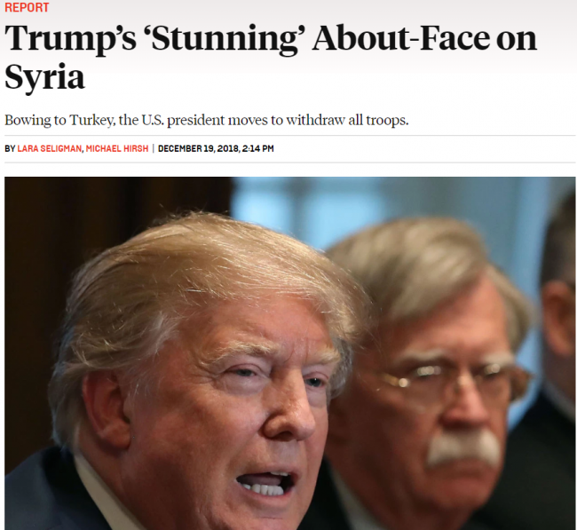 Foreign Policy: Trump'ın Suriye'de sersemleten geri dönüşü