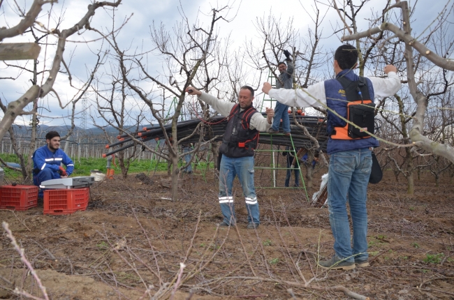Çiftçiler hem çifte telli oynadı hem çalıştı