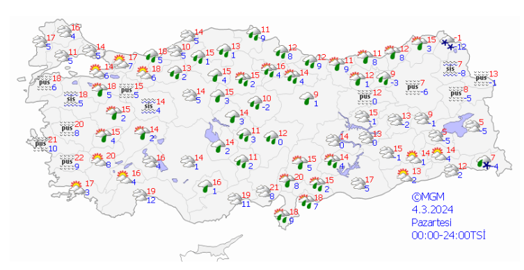 İl il bugünün hava durumu