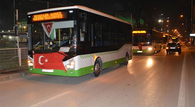 Özel Halk Otobüsleri şoförleri Afrin için kornaya bastı