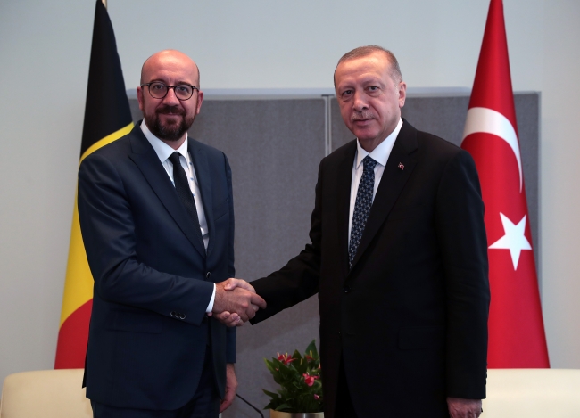 Cumhurbaşkanı Erdoğan, Belçika Başbakanı Michel'i kabul etti. Fotoğraf: AA