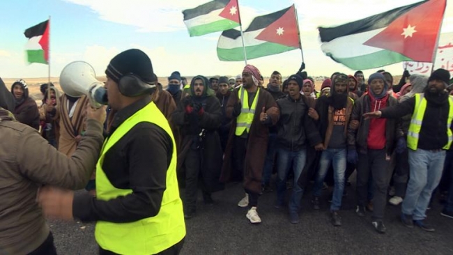 Ürdün'ün birçok kentinden başkent Amman'a işsizlik yürüyüşü