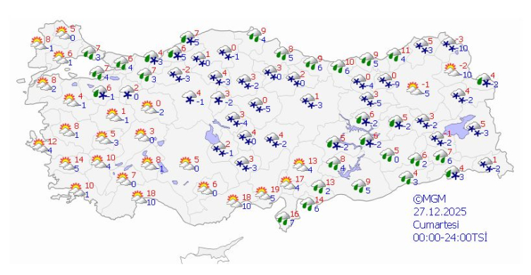 Sıcaklıklar düşüyor, birçok ilde kar bekleniyor