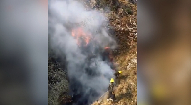 Ateşkesi ihlal eden Ermenistan, Daşkesen'de yangına sebep oldu