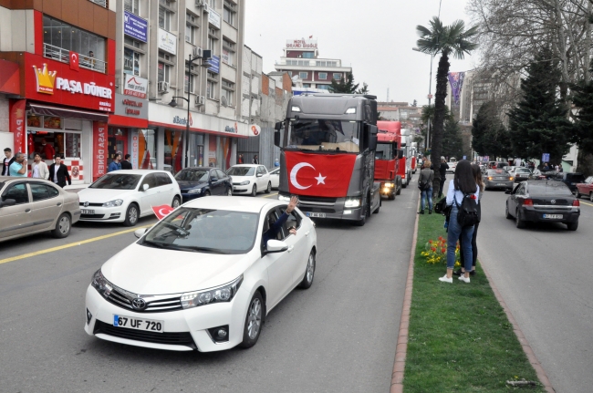 Mehmetçiğe konvoylu ve mehterli destek
