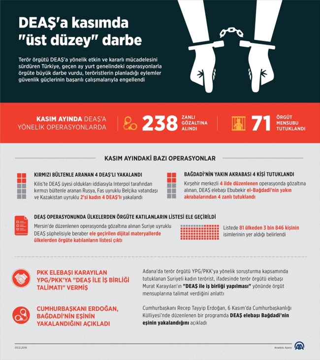 DEAŞ'a kasımda üst düzey darbe