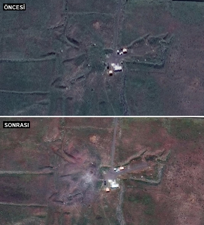 Suriye operasyonunda vurulan tesislerin uydu görüntüleri ortaya çıktı