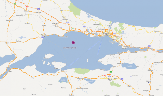 Marmara açıklarında 3,3 büyüklüğünde deprem