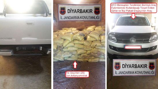 PKK'ya yönelik operasyonda 20 ton amonyum nitrat ele geçirildi